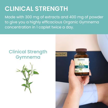 Himalaya Organic Gymnema Sylvestre – Herbal Glucose Metabolism Support - USDA Organic, Non-GMO, Vegan, Gluten Free, Additive Free, 700 mg, 60 Caplets - Maple Wellness Supplements