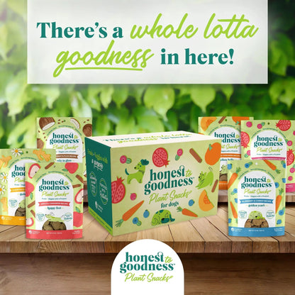 Honest to Goodness Plant Snacks Dog Treats, Enriched with Omega 3s & Postbiotics, 8oz Variety Pack, 6 Bags - Maple Wellness Supplements