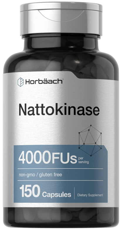 Horbäach Nattokinase Supplement 4000 FU | 150 Capsules | Non-GMO, Gluten Free - Maple Wellness Supplements