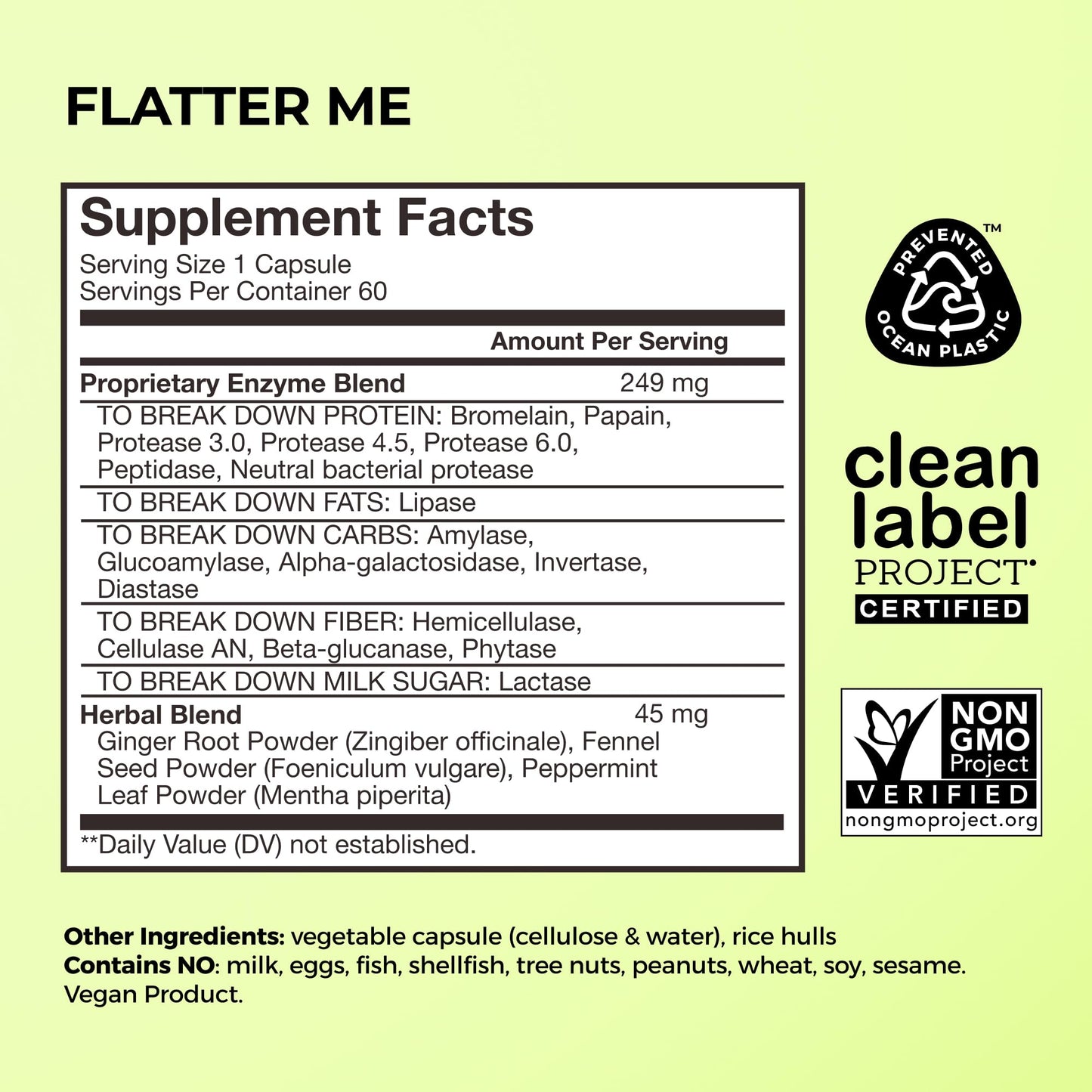 HUM Flatter Me Digestive Enzymes for Women & Men, Digestive Health Bloating Supplement with Ginger & Peppermint Leaf, Fast Acting Anti Bloat Pills Multi Enzyme for Debloating, Vegan, 60 Capsules - Maple Wellness Supplements