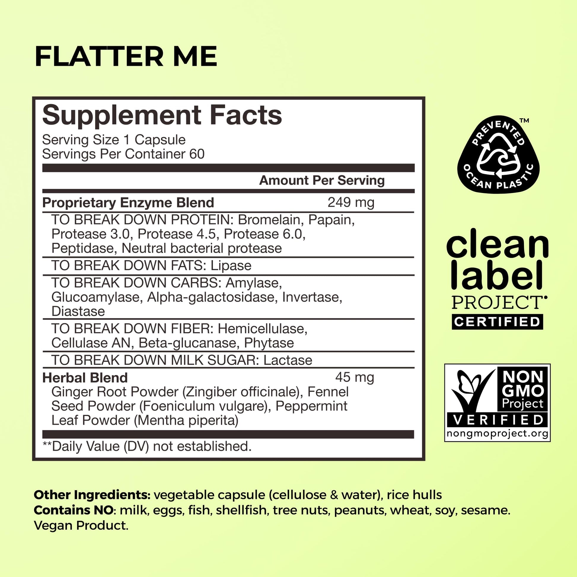 HUM Flatter Me Digestive Enzymes for Women & Men, Digestive Health Bloating Supplement with Ginger & Peppermint Leaf, Fast Acting Anti Bloat Pills Multi Enzyme for Debloating, Vegan, 60 Capsules - Maple Wellness Supplements