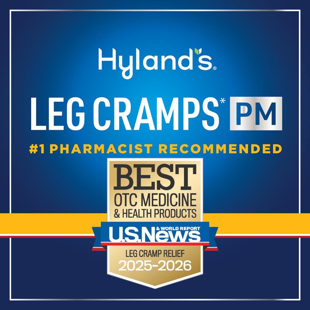 Hyland's Leg Cramps PM, Relief of Nighttime Leg, Calf, and Foot Cramps, 50 Quick-Dissolving Tablets 2-Pack (100 Total) - Maple Wellness Supplements