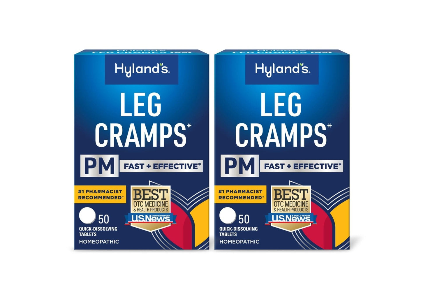 Hyland's Leg Cramps PM, Relief of Nighttime Leg, Calf, and Foot Cramps, 50 Quick-Dissolving Tablets 2-Pack (100 Total) - Maple Wellness Supplements