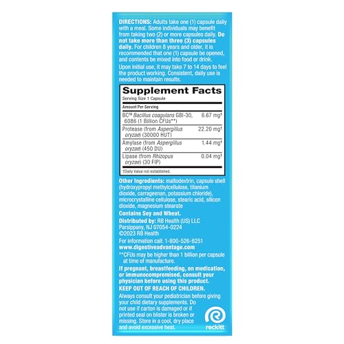 IBS Daily Probiotic Capsules for Digestive Health & Gut Health, Digestive Advantage Probiotics For Men and Women (96 count box) - Digestible Enzymes - Maple Wellness Supplements
