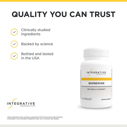 Integrative Therapeutics Berberine - Supports Metabolic Health & Cellular Energy Metabolism - Practitioner-Trusted Quality - Dairy-Free & Gluten-Free - Maple Wellness Supplements