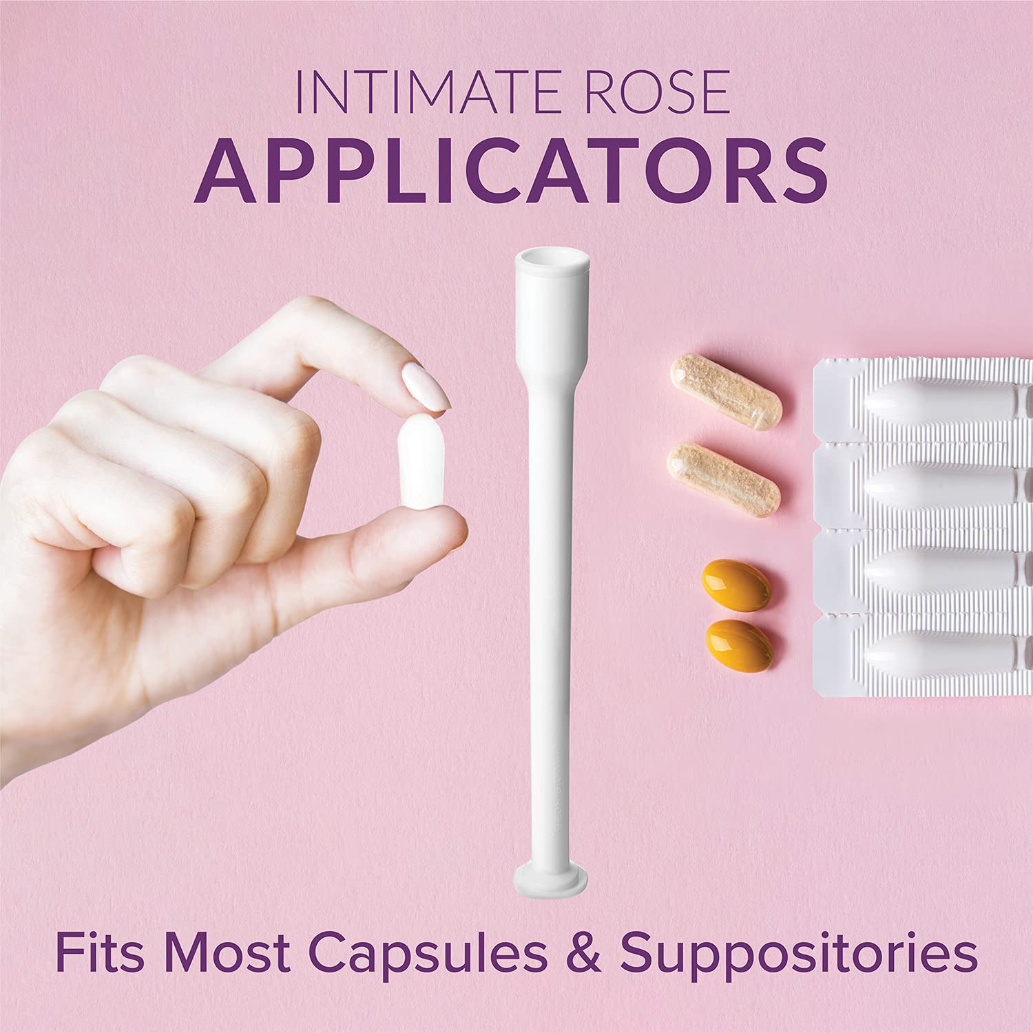 Intimate Rose 15 Count Vaginal Suppository Applicator - Fits Most Boric Acid Suppositories & Vaginal Suppository - Individually Wrapped Suppository Applicators from - Maple Wellness Supplements