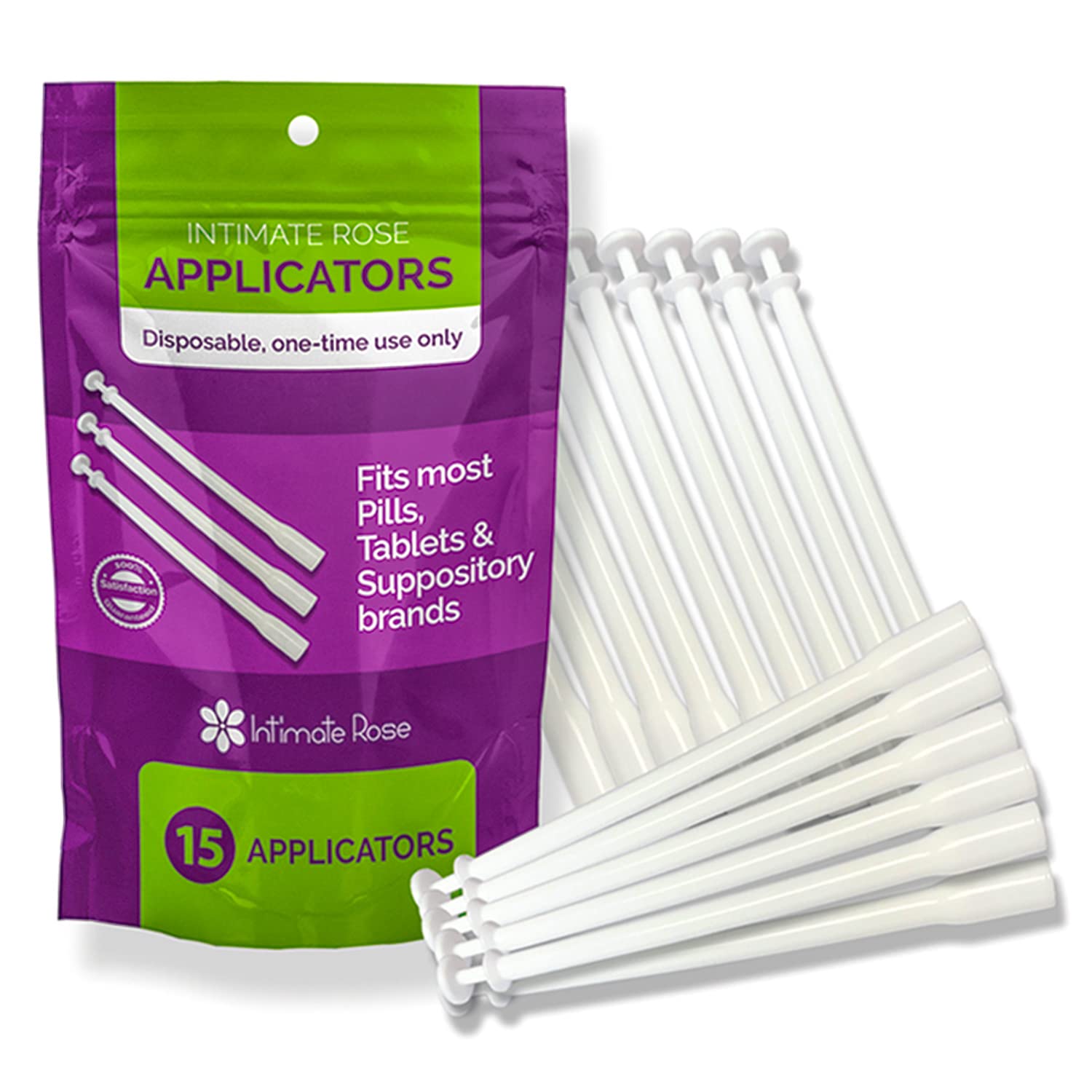 Intimate Rose 15 Count Vaginal Suppository Applicator - Fits Most Boric Acid Suppositories & Vaginal Suppository - Individually Wrapped Suppository Applicators from - Maple Wellness Supplements