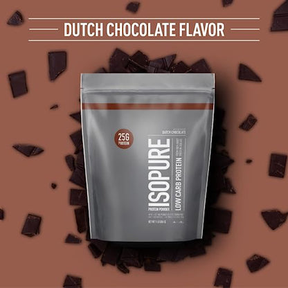 Isopure Dutch Chocolate Whey Isolate Protein Powder with Vitamin C & Zinc for Immune - Maple Wellness Supplements