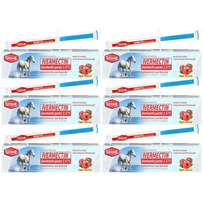 Ivermectin Horse Paste Dewormer , Horse Wormer Paste, Apple Flavor, 0.21 Ounces, 6 Pack - Maple Wellness Supplements