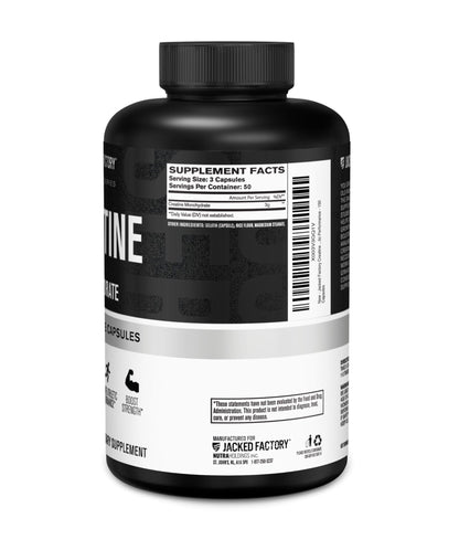 Jacked Factory Creatine Monohydrate Capsules - Creatine Pills for Muscle Growth, Increased Strength, Enhanced Energy Output and Improved Athletic Performance - 150 Capsules - Maple Wellness Supplements
