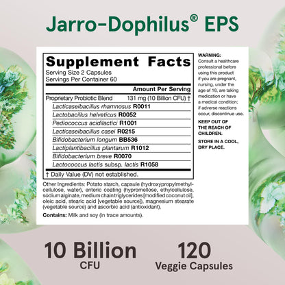 Jarrow Formulas Jarro Dophilus Probiotics 10 Billion CFU - Probiotic Supplement Capsules for Digestive Health & Gut Health for Women and Men - Maple Wellness Supplements