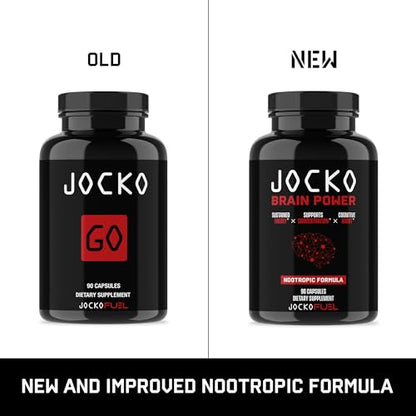 Jocko Fuel Brain Power - Nootropic Dietary Supplements for Memory & Focus wiht L Theanine, L Carnitine- Energy & Focus Supplement (90 Capsules) - Maple Wellness Supplements