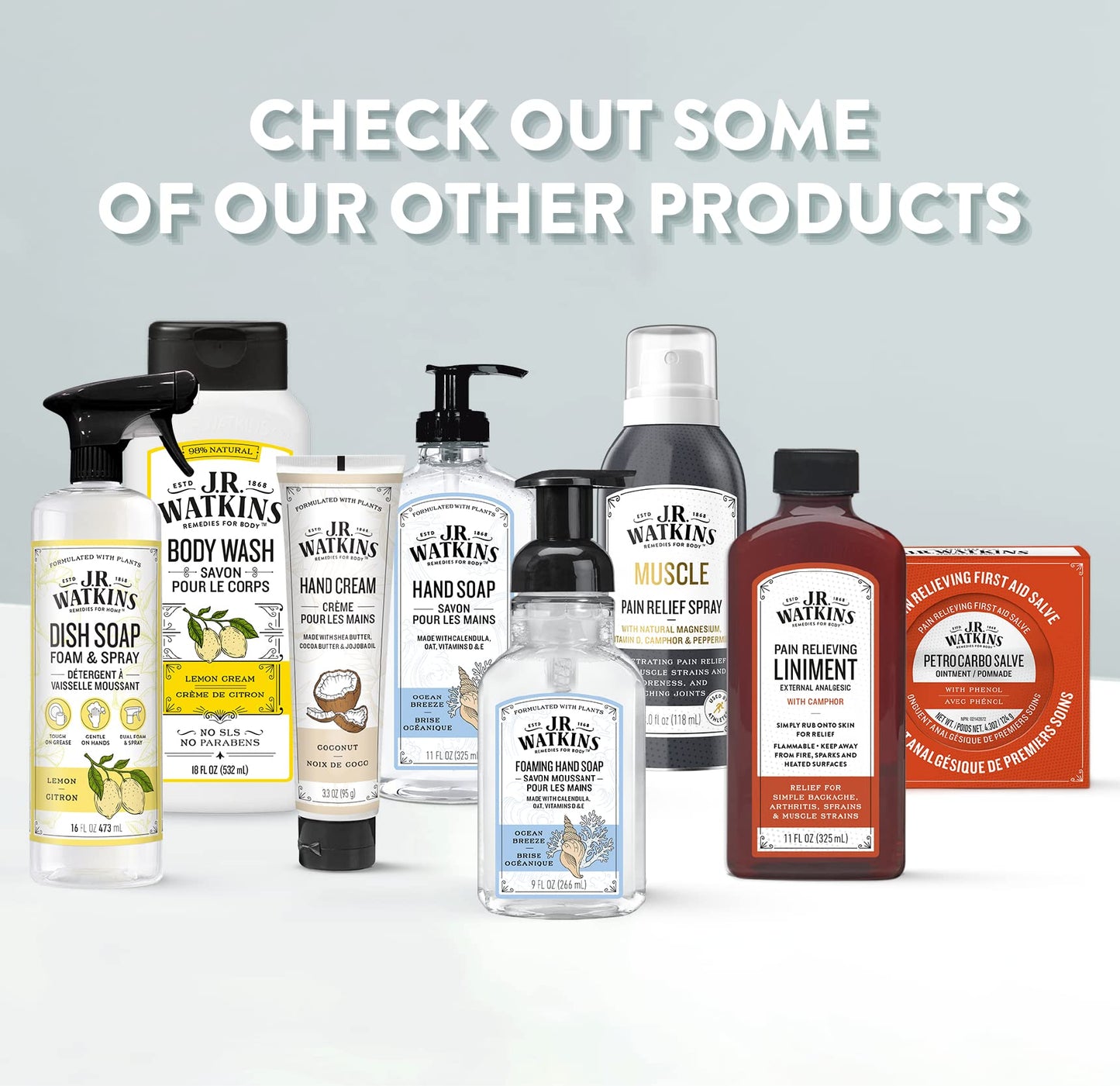 J.R. Watkins Foaming Hand Soap with Pump Dispenser, Moisturizing Foam Hand Wash, Alcohol-Free, Cruelty-Free, Citron, 9 fl oz, 3 Pack - Maple Wellness Supplements