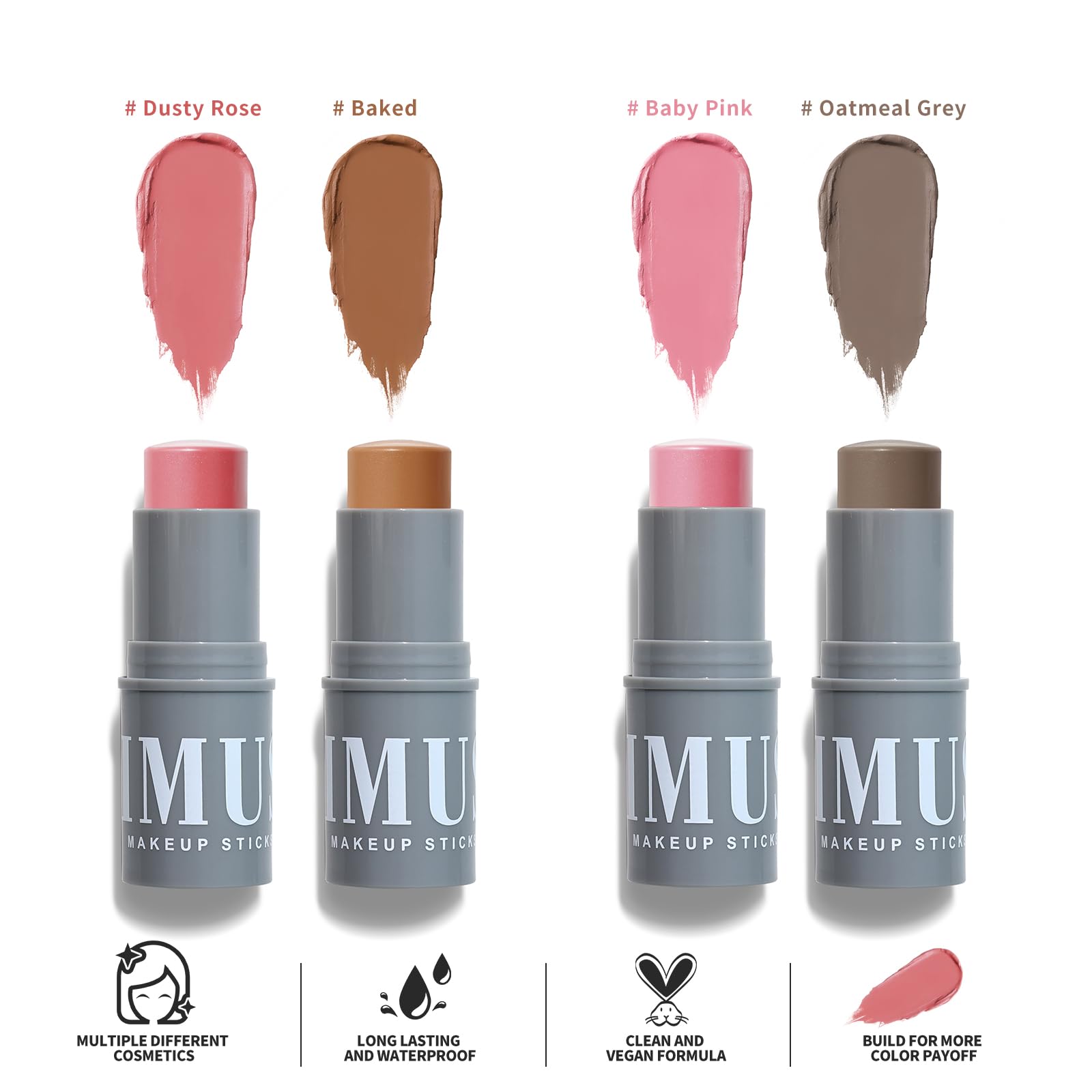 KIMUSE Cream Contour Stick Duo, Cream Blush Stick, Bronzer Shaping Stick, Creamy, Highly Pigmented, Long Lasting, Vegan Face Make Up Sticks - Maple Wellness Supplements