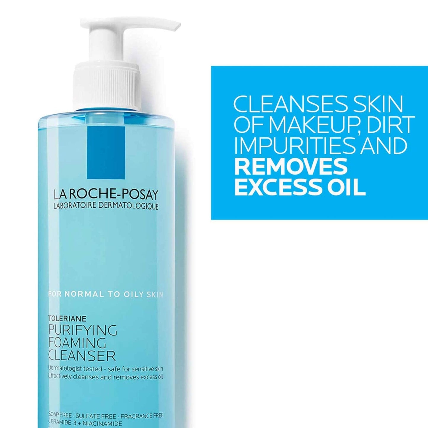 La Roche-Posay Toleriane Purifying Foaming Facial Cleanser, Oil Free Face Wash for Women & Men with Niacinamide + Ceramides - Maple Wellness Supplements