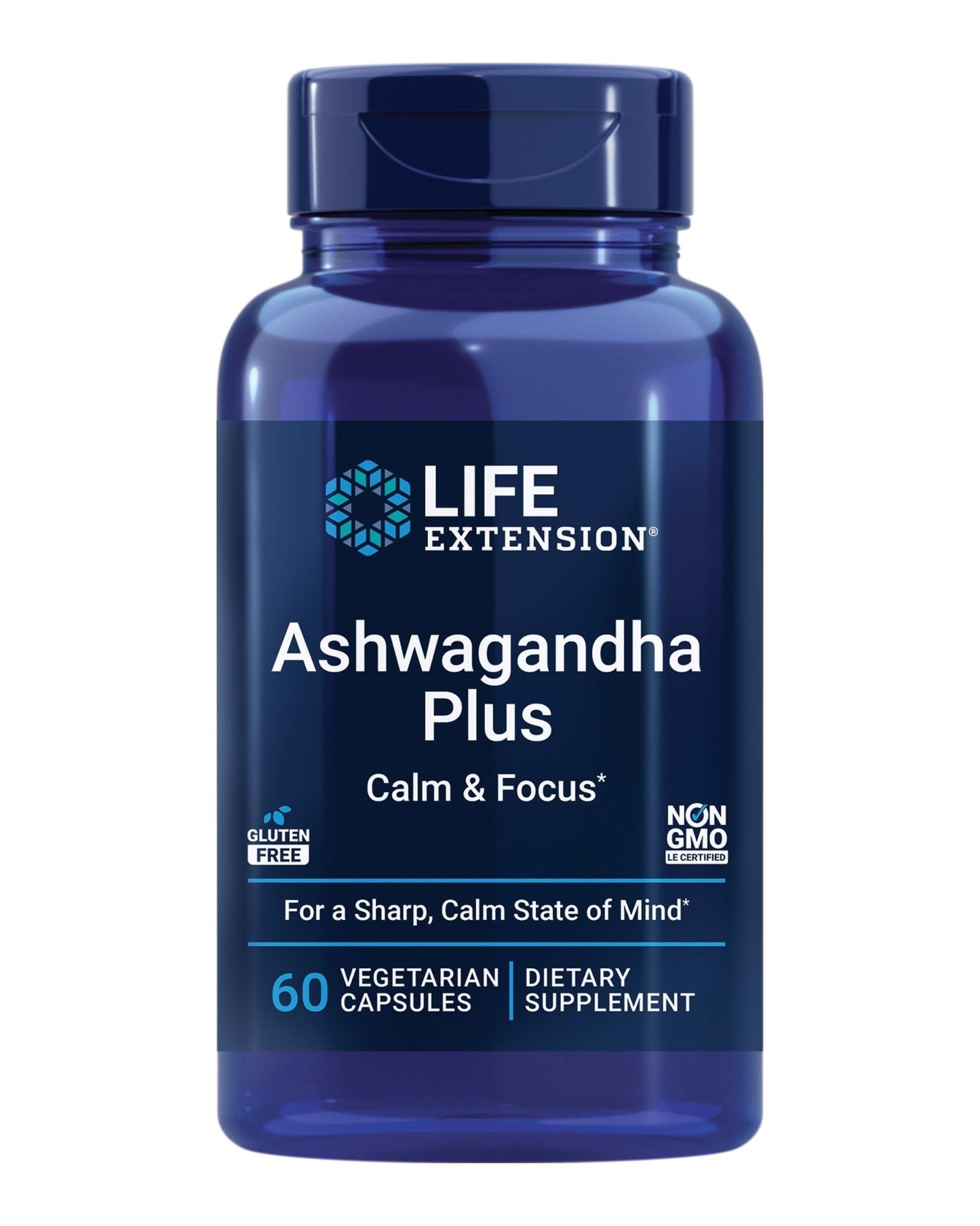 Life Extension Ashwagandha Plus Calm & Focus, ashwagandha Extract, Spearmint Extract, Focus, Attention, Relaxation, Advanced Formula, 60 Vegetarian Capsules - Maple Wellness Supplements