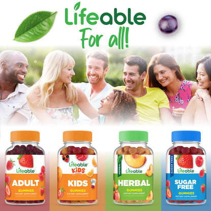 Lifeable Sugar Free Fiber Gummies for Adults | 4g | Great Tasting Fiber Supplement Gummies | Keto Friendly, Gluten Free, Vegan, Non GMO Prebiotic Fiber | for Digestive Health | 90 Gummies - Maple Wellness Supplements