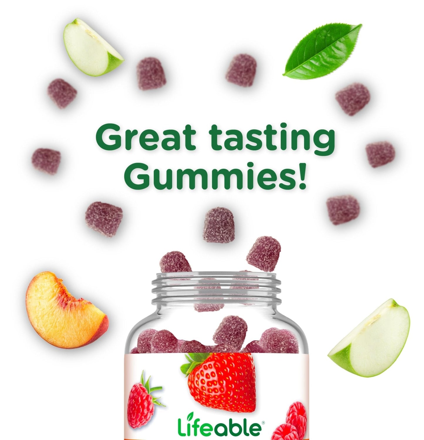 Lifeable Sugar Free Probiotics with Prebiotics Fiber – Great Tasting Natural Flavor Gummy Supplement – Keto Friendly Chewable – for Gut Health and Immune Support - Maple Wellness Supplements