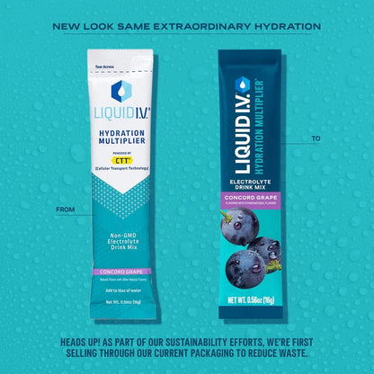 Liquid I.V.® Hydration Multiplier - Concord Grape | Electrolyte Powder Drink Mix | 1 Pack (16 Servings) - Maple Wellness Supplements