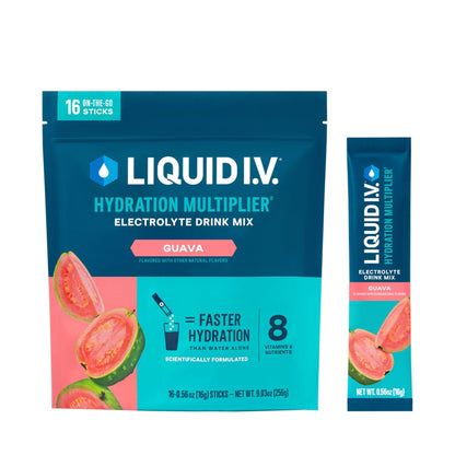 Liquid I.V.® Hydration Multiplier - Guava | Electrolyte Powder Drink Mix | 1 Pack (16 Servings) - Maple Wellness Supplements