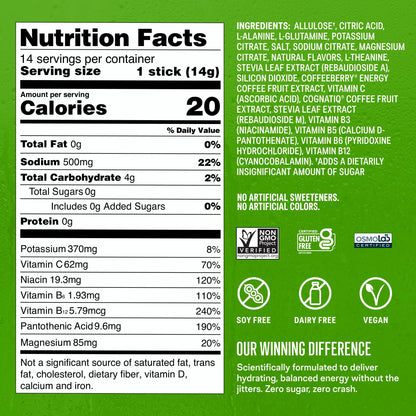 Liquid I.V.® Hydration Multiplier Sugar Free + Energy - Strawberry Kiwi | Electrolyte Powder Drink Mix | 1 Pack (14 Servings) - Maple Wellness Supplements