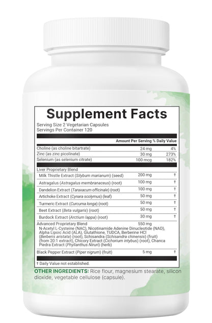 Liver Advanced+, 240 Veggie Capsules | 20-in-1 Complex with Milk Thistle, Dandelion, NAD, NAC, ALA, TUDCA, Glutathione, Artichoke, Turmeric, - Maple Wellness Supplements