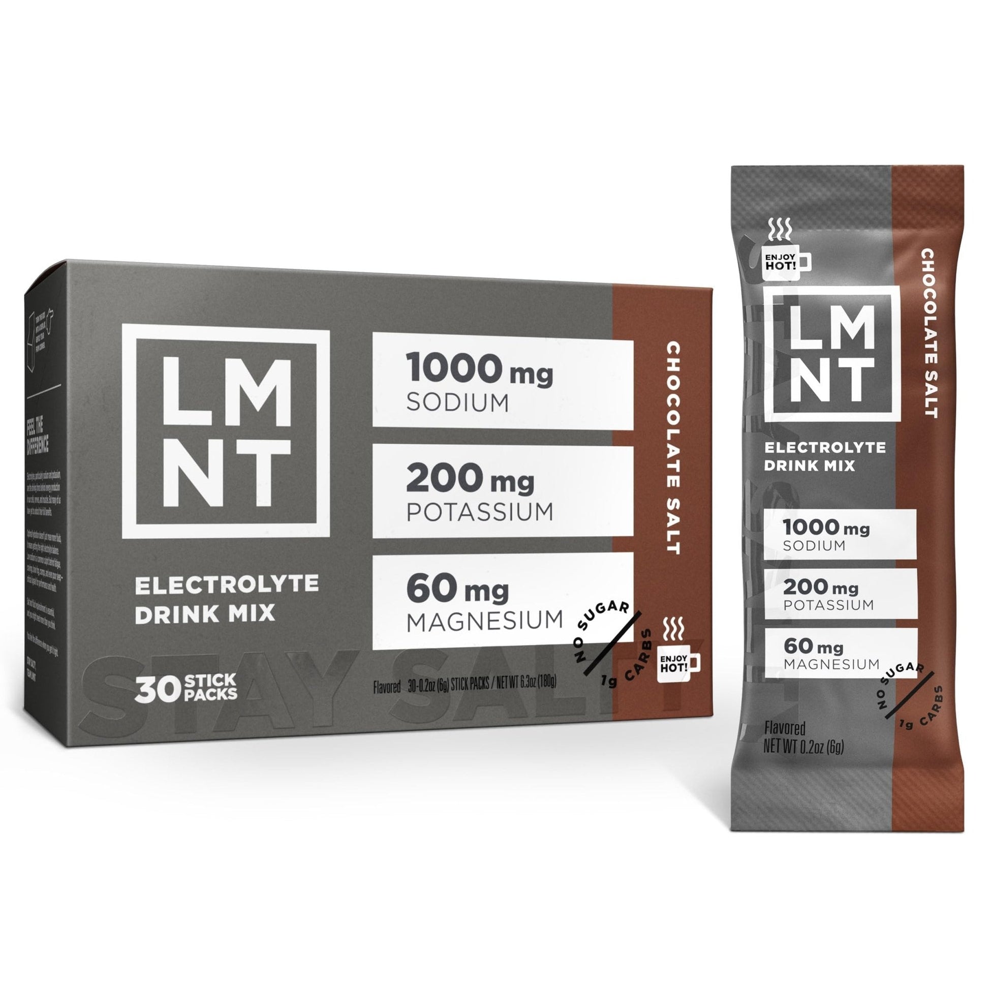 LMNT Zero Sugar Hot Chocolate or Coffee Mixer - Chocolate Salt | Drink Mix | 30-Count - Maple Wellness Supplements