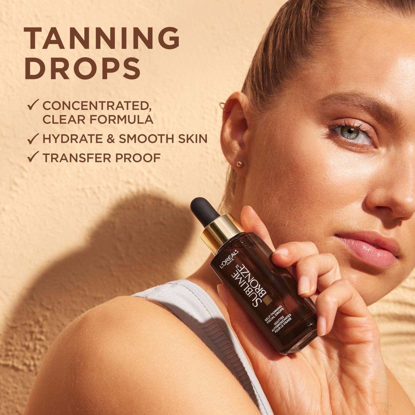L'Oreal Paris Sublime Bronze Self Tanning Facial Drops with Hyaluronic Acid, Gradual Tan, Fragrance-Free, 1 fl. Oz - Maple Wellness Supplements