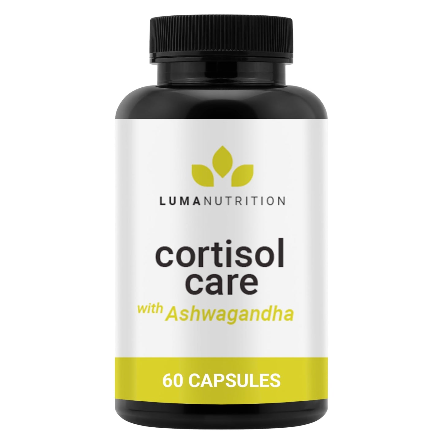 Luma Nutrition Cortisol Reducer and Manager - Ashwagandha + L-Theanine - Cortisol Supplements for Women and Men - Stress Relief, Restful Sleep, Detox, Lower and Control - 60 Capsules - Maple Wellness Supplements