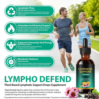 Lymphatic Drainage Drops, Support Supplement with Echinacea, Dandelion, Elderberry, Cleavers, Astragalus, Burdock & More, 2 FL OZ - Natural Lymphatic Cleanse & Immune Support - Maple Wellness Supplements