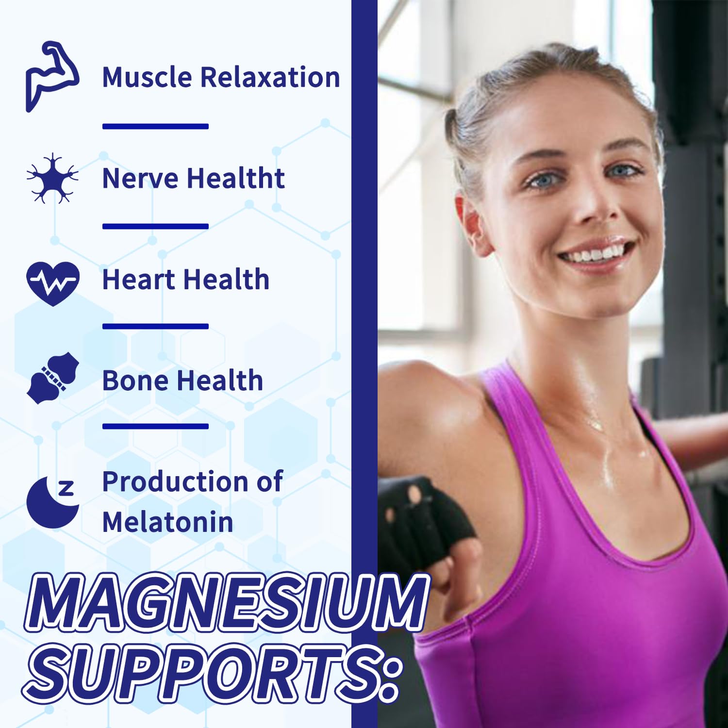 Magnesium Complex 1000mg with 8 Types - Glycinate, Citrate, Malate - Supports Muscle Relaxation, Bone Health, Energy Production & Sleep - High Absorption, Non-GMO, Vegan Capsules, 90 Count (001) - Maple Wellness Supplements