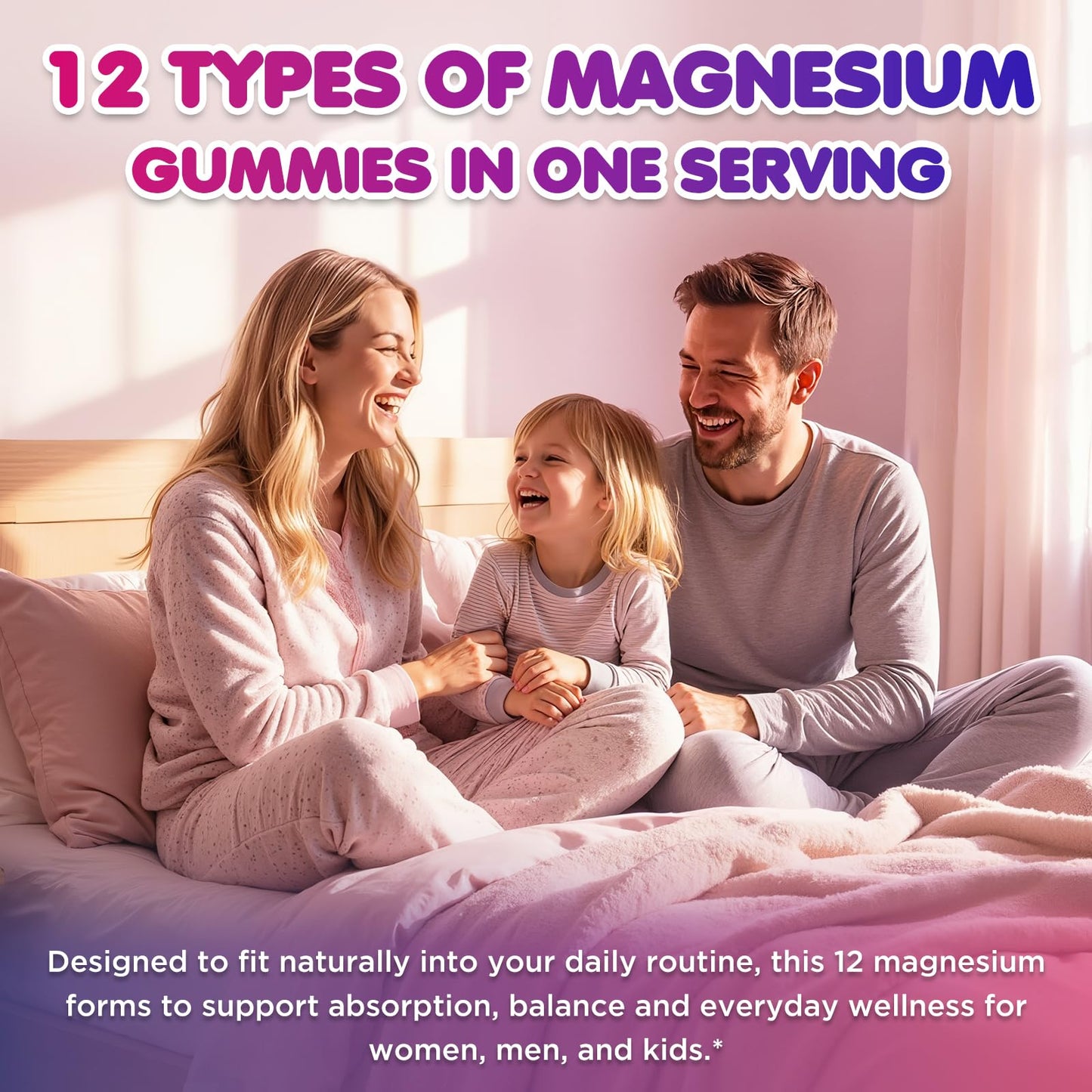 Magnesium Complex 700mg - 12 in 1 Magnesium Gummies with Glycinate, Citrate, Malate, Oxide, Taurate, Aspartate, Orotate - Supports Relaxation, Muscle & Heart - Sugar Free Strawberry 120 Count - Maple Wellness Supplements
