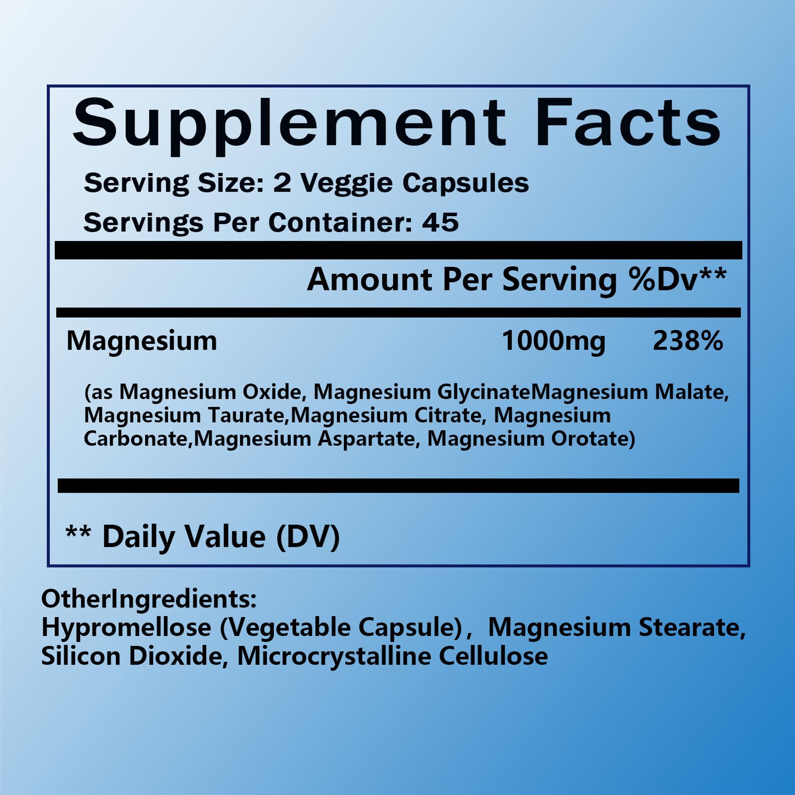 Magnesium Complex Supplement - 8 Elemental Magnesium 1000mg - Glycinate, Citrate, Malate, Taurate Chelated | Easy Absorption, Energy Support | Vegan Non-GMO, 90 Capsules (1pc) - Maple Wellness Supplements