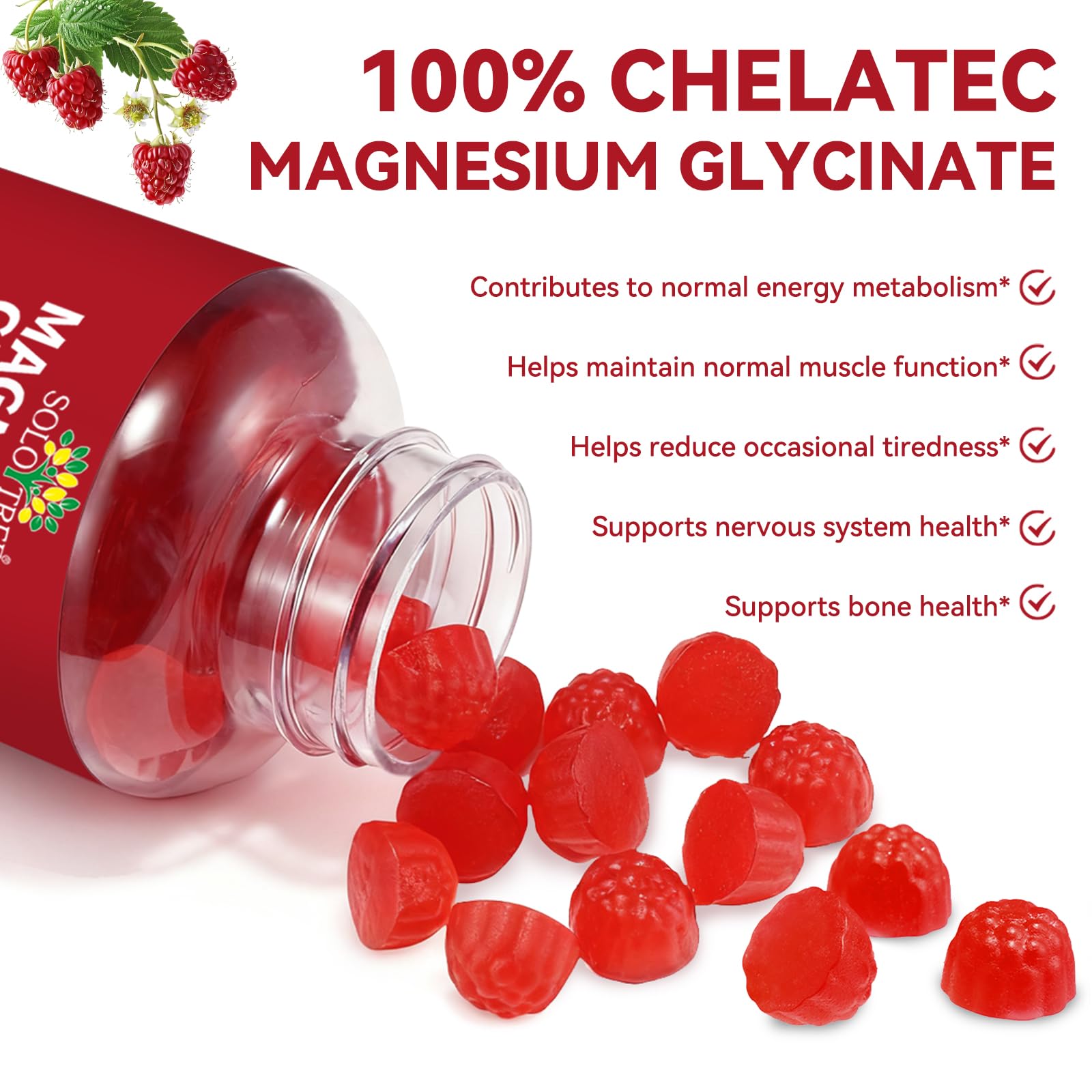 Magnesium Glycinate Gummies 600mg – Sugar-Free High Absorption Magnesium with L-Threonate, Supports Relaxation, Calm & Restful Sleep, - Maple Wellness Supplements