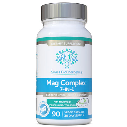 Magnesium L-Threonate Complex 7-in-1 with 1000mg of Magtein Plus Magnesium as Bisglycinate, Taurate, Citrate, Gluconate, Malate & Lactate - Supports Sleep - Vegan, US Made and No Artificial Nasties - Maple Wellness Supplements