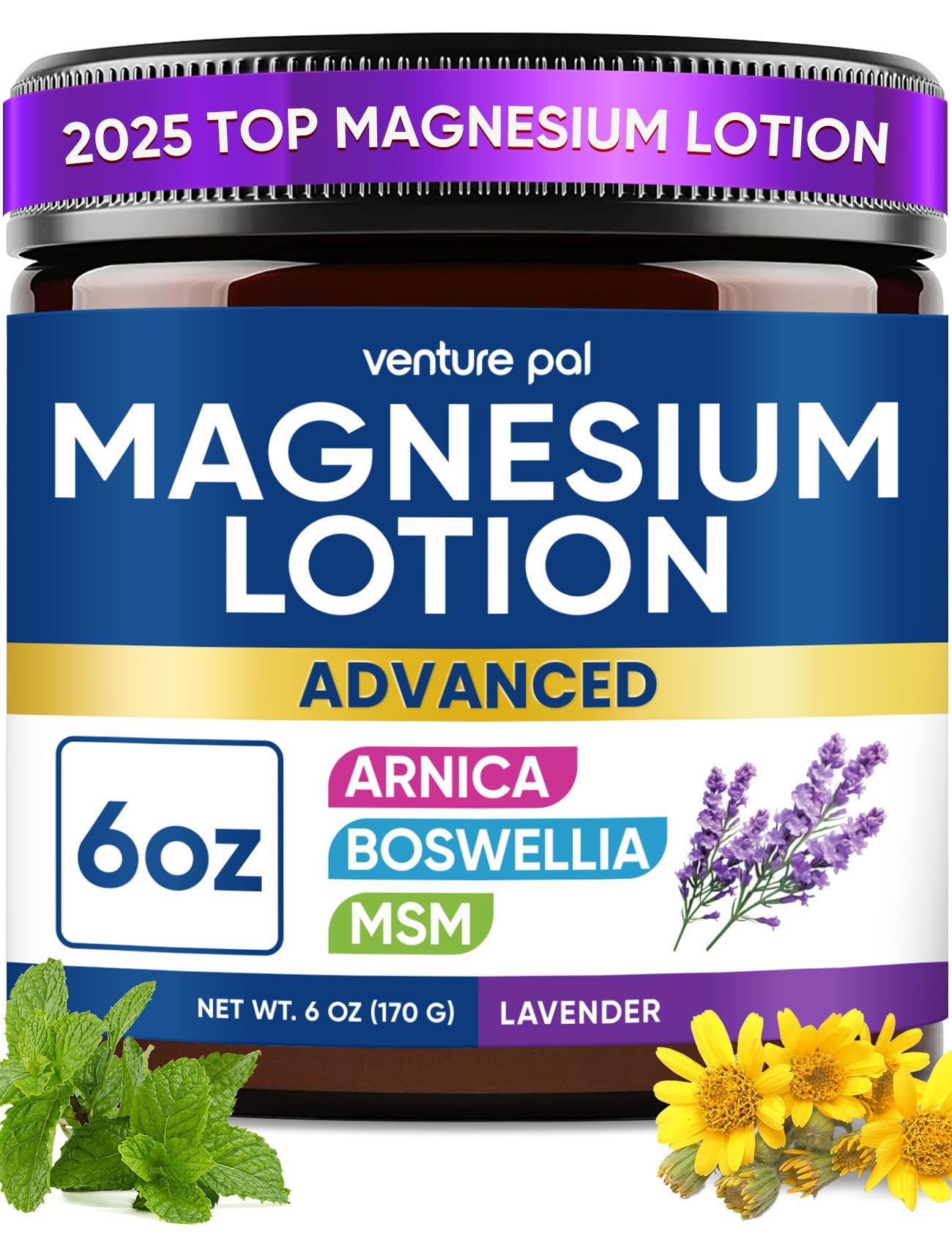 Magnesium Lotion with Arnica, MSM & Boswellia – Cooling Magnesium Cream – Lightweight Moisturizing Lotion - Maple Wellness Supplements