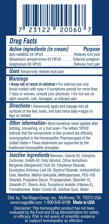 MagniLife Pain Relieving Foot Cream, 4 oz Tube, Soothing Relief for Soreness, Pain, Burning, Tingling, Itching or Sensitivity in Feet & Legs, Moisturizing & Hydrating Foot Cream, No Petroleum - Maple Wellness Supplements