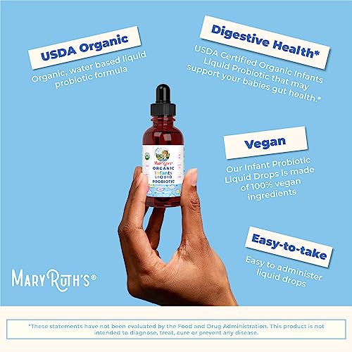 MaryRuth Organics USDA Organic Infant Liquid Probiotic Drops | Baby Essentials | Probiotics for Infants | Baby Probiotic Drops - Maple Wellness Supplements