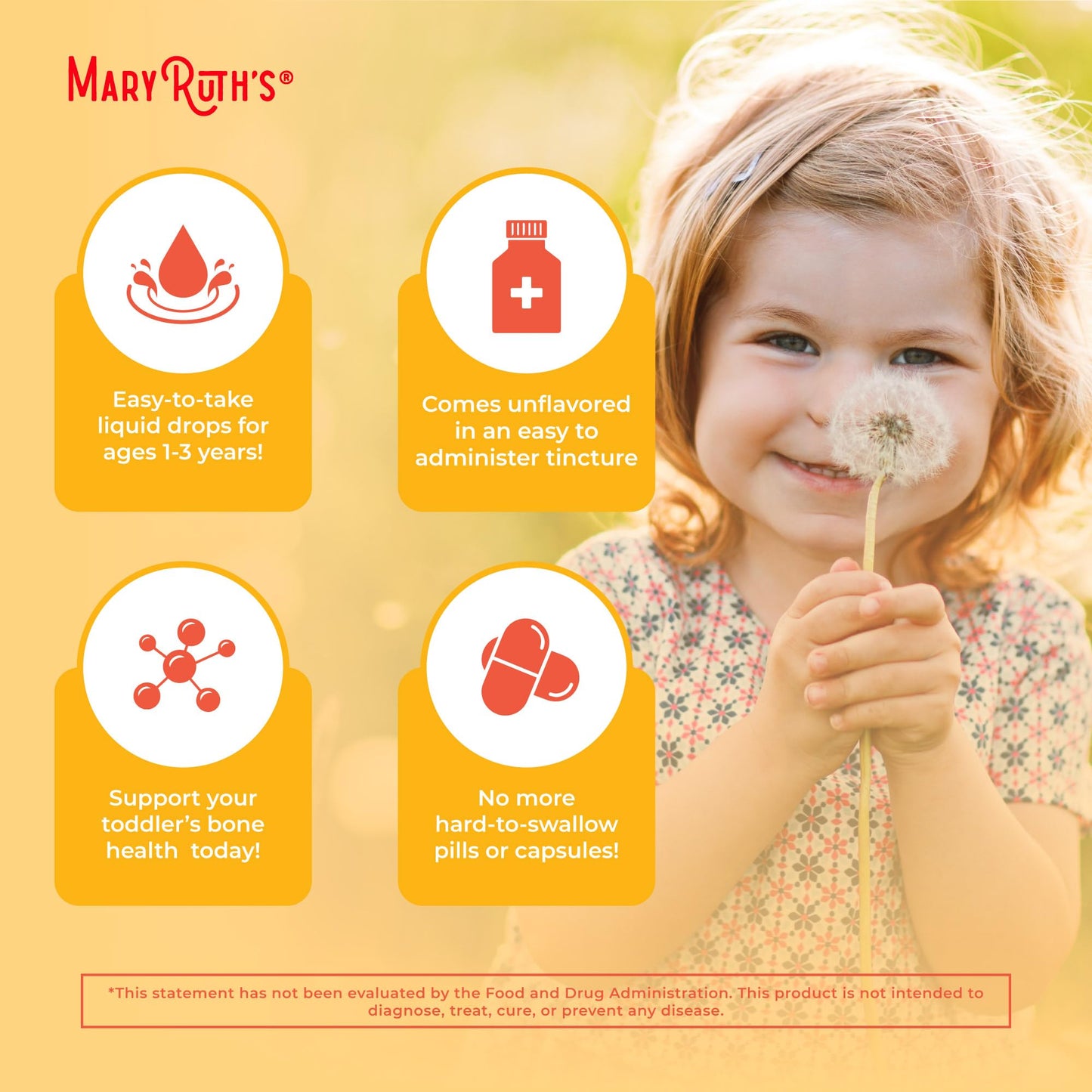 MaryRuth Organics Vitamin D3 | Vitamin K2 | Vitamin D3 K2 Drops | K2 D3 Vitamin Liquid Supplement for Toddlers | Kids Supplement for Calcium Absorption Strong Bones | Vegan | Gluten Free | 1 Fl Oz - Maple Wellness Supplements