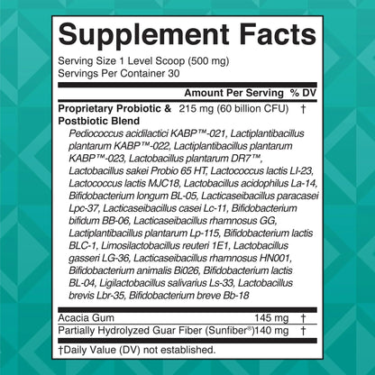 MARYRUTH'S 3-in-1 Gas & Bloat Probiotic Powder | Probiotics for Normal Digestive Function | Probiotics for Women & Men | Prebiotics & Postbiotics | 60 Billion CFU | 23 Unique Strains | 0.5 oz - Maple Wellness Supplements