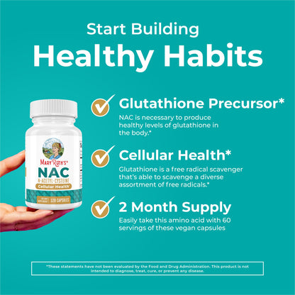 MARYRUTH'S Organics NAC Supplement N-Acetyl Cysteine | 2 Month Supply | NAC 1000mg per Serving | Vegan Capsules | Gluthamine Precursor | Amino Acid - Maple Wellness Supplements