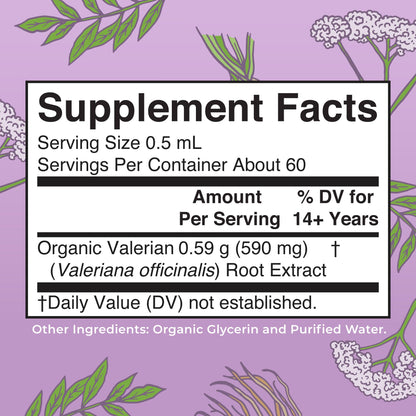 MARYRUTH'S Organics Valerian Root Liquid Drops | 2 Month Supply | Sugar Free | USDA Organic Valerian Root Drops | Support Sleep | Calm and Stress Relief - Maple Wellness Supplements