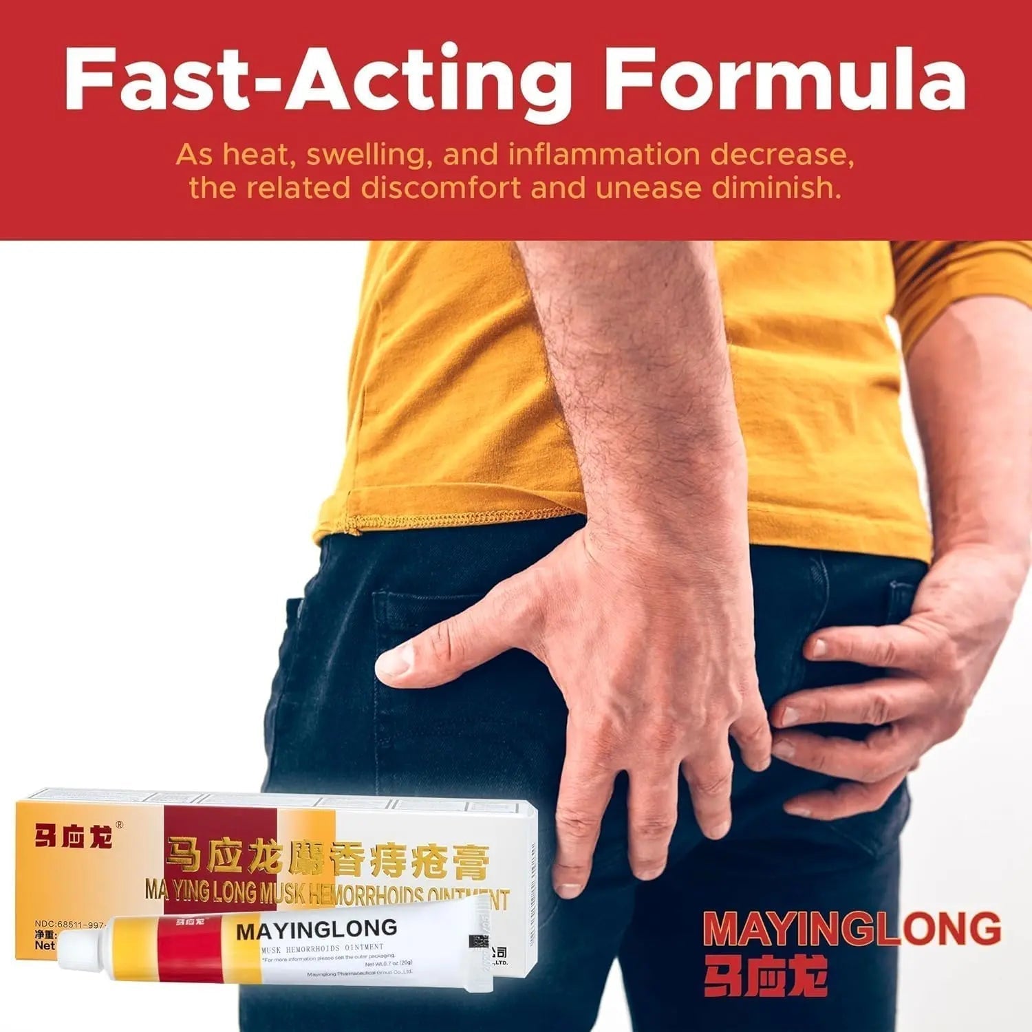 Mayinglong Musk Hemorrhoids Ointment - (20 Grams) Maximum Strength Formula for Hemorrhoidal Fast Relief, Soothes Itching, Burning & Discomfort - Fast-Acting Relief (0.71 oz Tube) - Maple Wellness Supplements