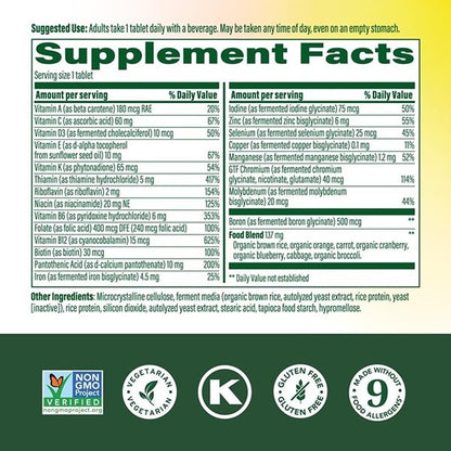 MegaFood One Daily Multivitamin for Women and Men, Immune Support Supplement with Real Food, Vitamin C & Vitamin B, Bone Health, Cellular Energy Metabolism, Vegetarian, Non-GMO, 90 Tablets - Maple Wellness Supplements