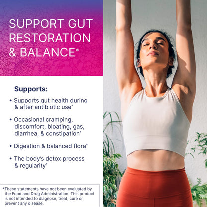 Microbiome Labs Restorflora Probiotics for Digestive Health - Gut Health Supplements with Dual Action Probiotics for Women & Men - Maple Wellness Supplements
