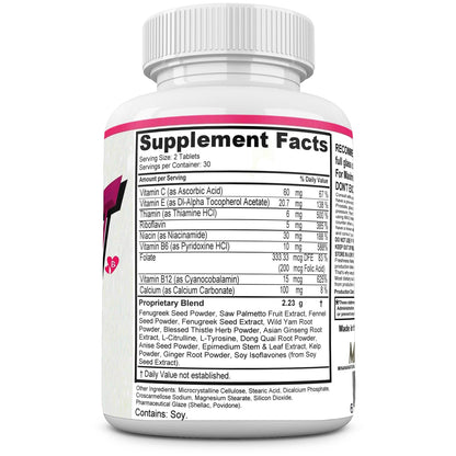 MINANATURALS Bust Blast Loaded Increase Breast Size Fast. Female Breast Enhancement - Bigger Boobs and Butt Pills. 60 Tablets - Maple Wellness Supplements