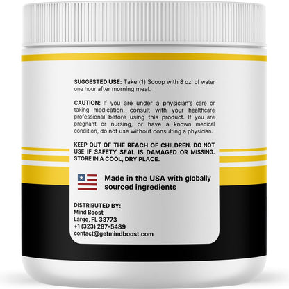 MindBoost Powder - Official Mind Boost Day Supplement, Advanced Nootropic, Premium Formula, Natural Vitamins for Wellness - 1 Bottle for 1 Month - Maple Wellness Supplements