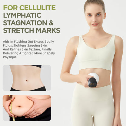 MMGJMP Lymphatic Drainage Massager & Anti-Cellulite Massage Tool, Body Contouring Device for Legs, Arms & Stomach, Supports Smoother Skin, with Gentle Warming & Vibration - W - Maple Wellness Supplements