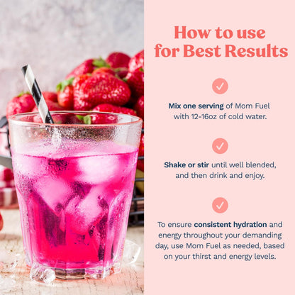 Mommy Knows Best Mom Fuel Electrolyte Drink Mix for Moms, Hydration Support - for Pregnancy, Prenatal, Electrolytes + Trace Minerals, Lactation Drink Mix Supplement (32 Count) - Maple Wellness Supplements