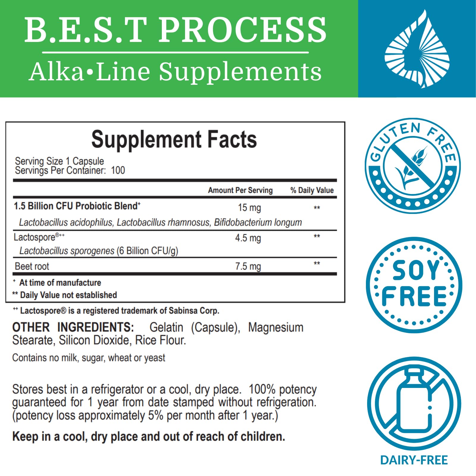 Morter HealthSystem Alkadophilus Best Process Alkaline — No Refrigeration Probiotic & Prebiotic Digestive Supplement — 1.5 Billion CFU of Good Bacteria & Beetroot - Maple Wellness Supplements
